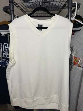 Nike Men's Dri-FIT V-Neck Golf Sweater Vest Cream